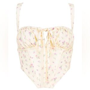 Lemon Floral Corset Lace up